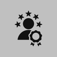 Person with stars and an award icon.